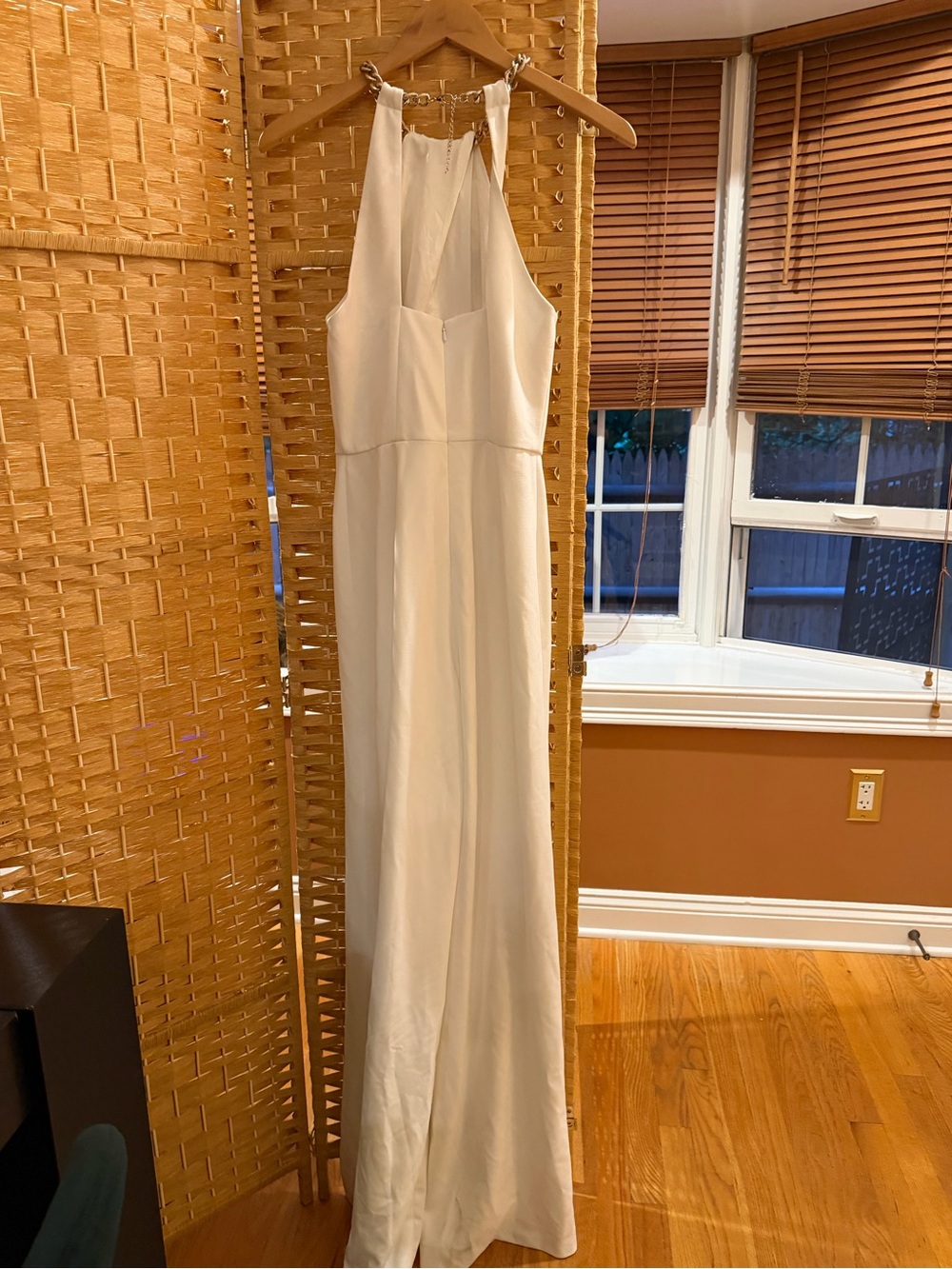 JAYGODFREY White Halter wide leg jumpsuit!!